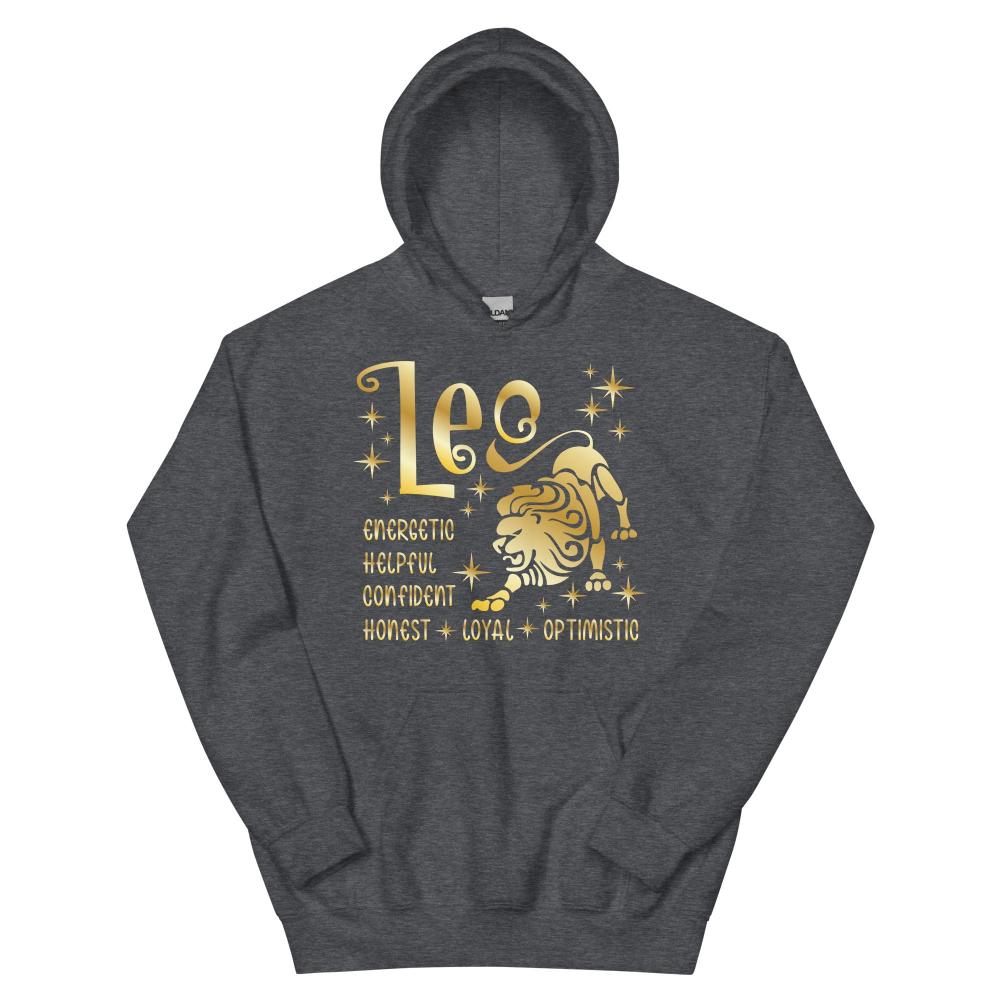 Leo Zodiac Positive Traits Hoodie - Dark Heather Color - https://ascensionemporium.net